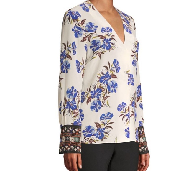 Kobi Halperin Andes Printed  silk blouse floral - Picture 3 of 10